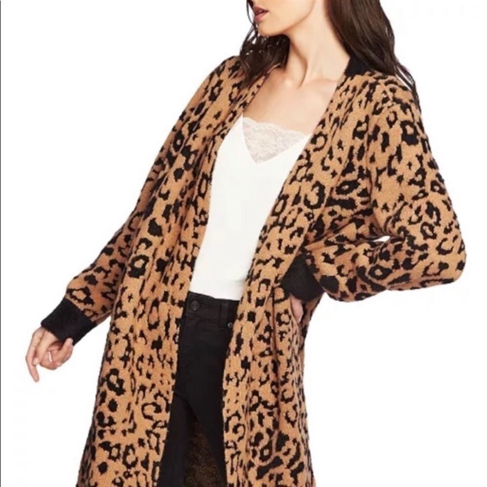 1 state animal print cardigan small‎